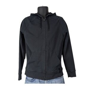 Saxx Down Time Full Zip Hoodie Black Mens Size Small Athleisure Waffle Lining